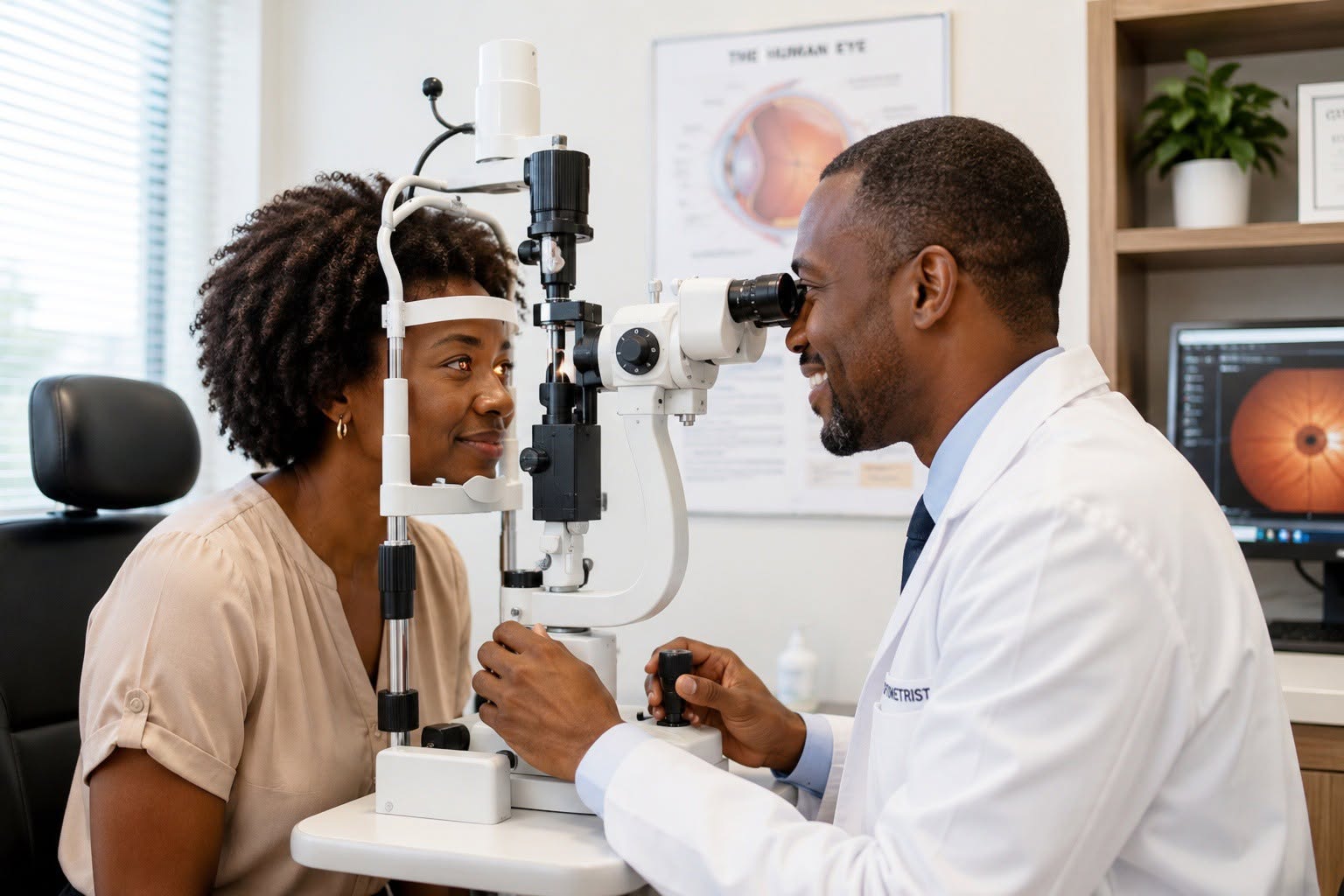 A doctor examining a patient